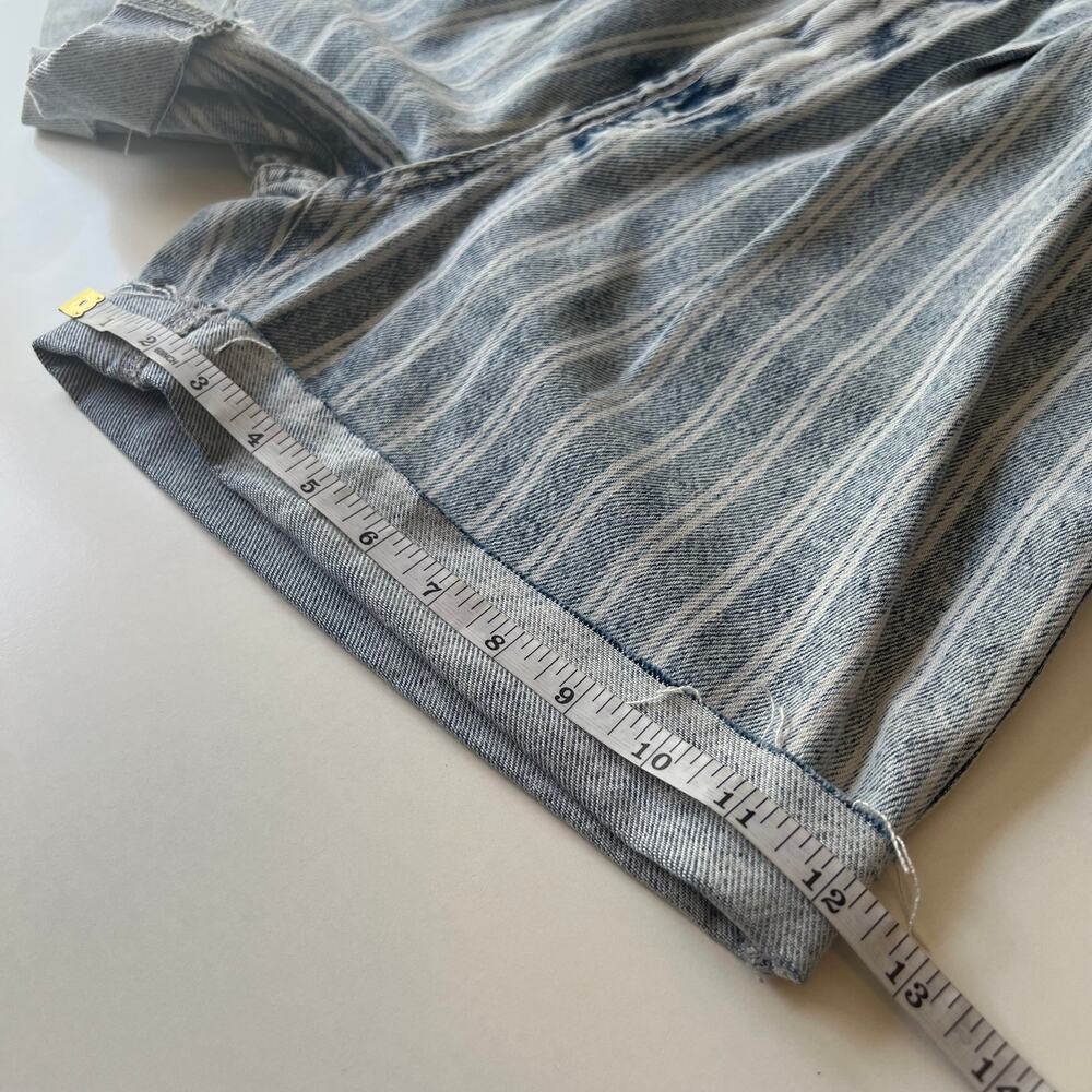 FP We The Free Dogtown Cutoff Bermuda Shorts Blue Denim Baggy Distressed Size 27 - Picture 9 of 14